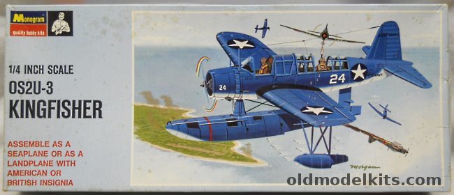 Monogram 1/48 OS2U-3 Kingfisher - RAF Or US Navy - Blue Box Issue - (OS2U3), PA135-150 plastic model kit